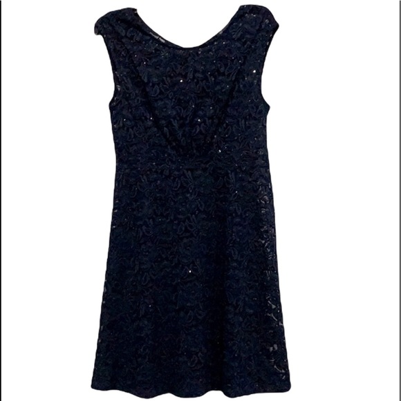 INC Navy Blue Lace Overlay Dress NEW Size 10 International Concepts Dress - Picture 1 of 12